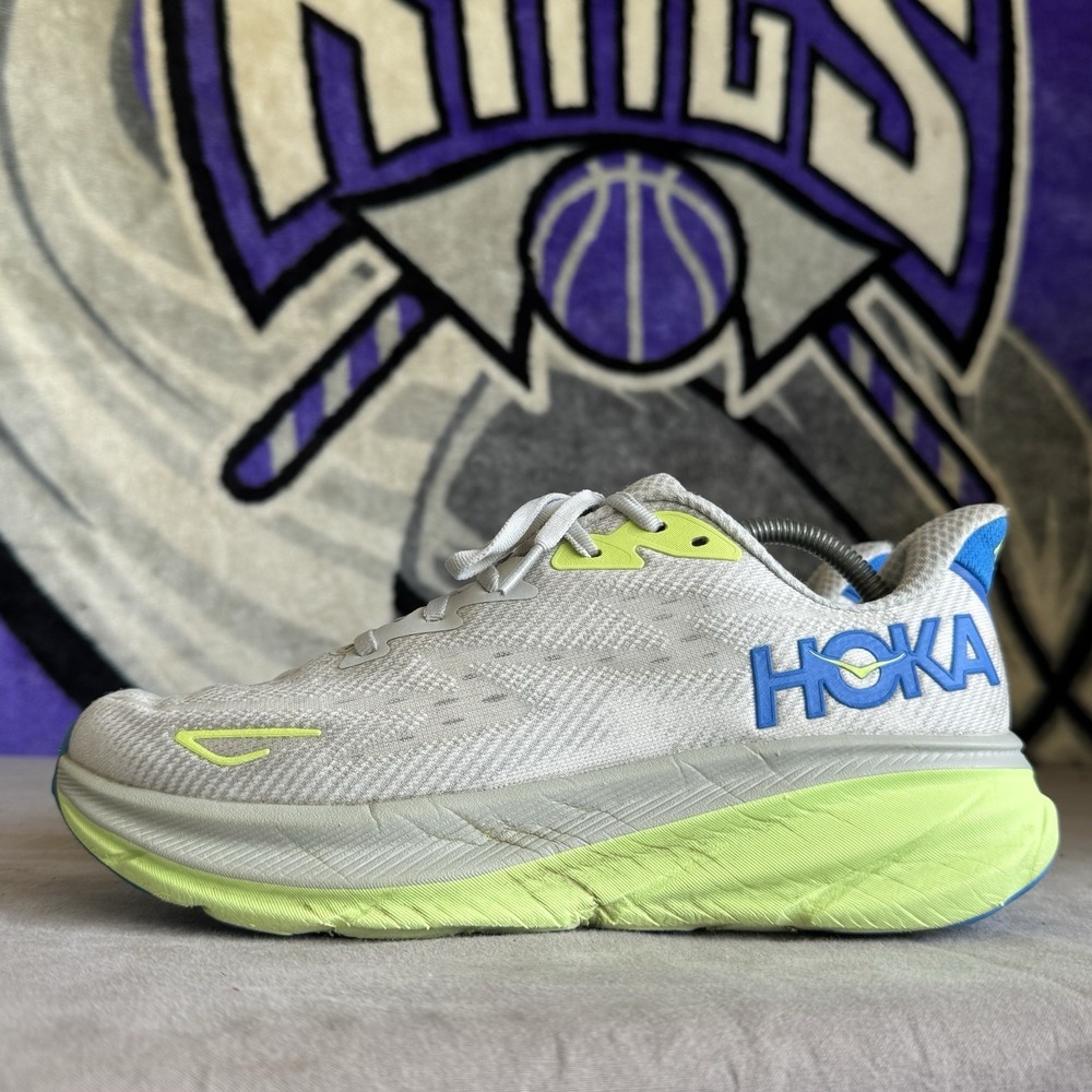 Size 9D - Hoka One One Clifton 9 1127895 STLC Gray Electric Blue Shoes Men's‎